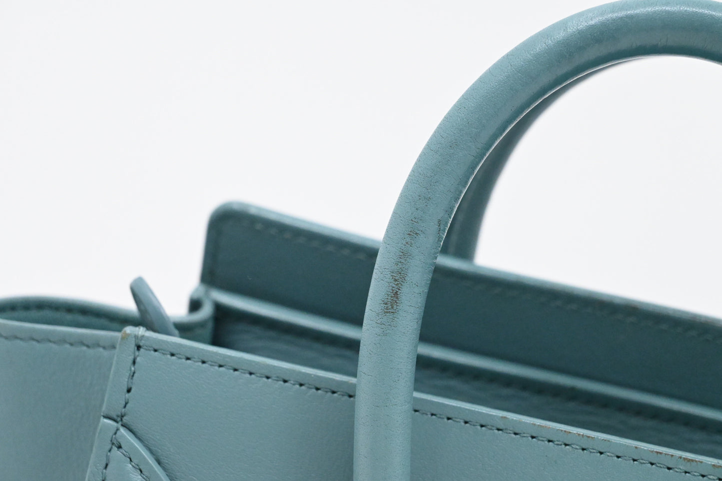 Celine Nano Luggage In Teal Handbag Leather Travel Bag