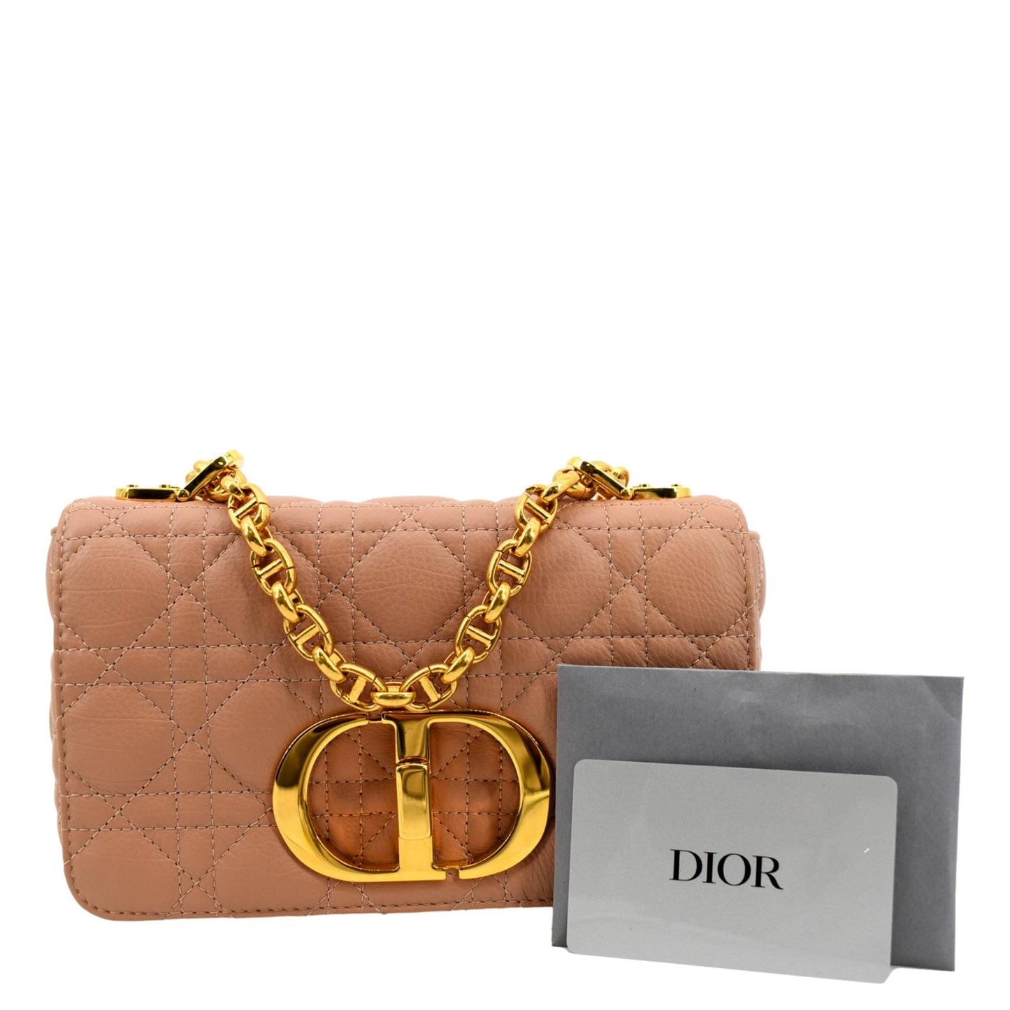 Dior Caro Cannage Calf Shoulder Bag Rose Des Leather