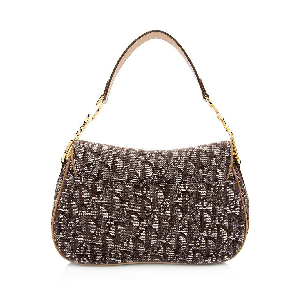 Dior Double Saddle Shoulder Bag Shf Canvas Logo