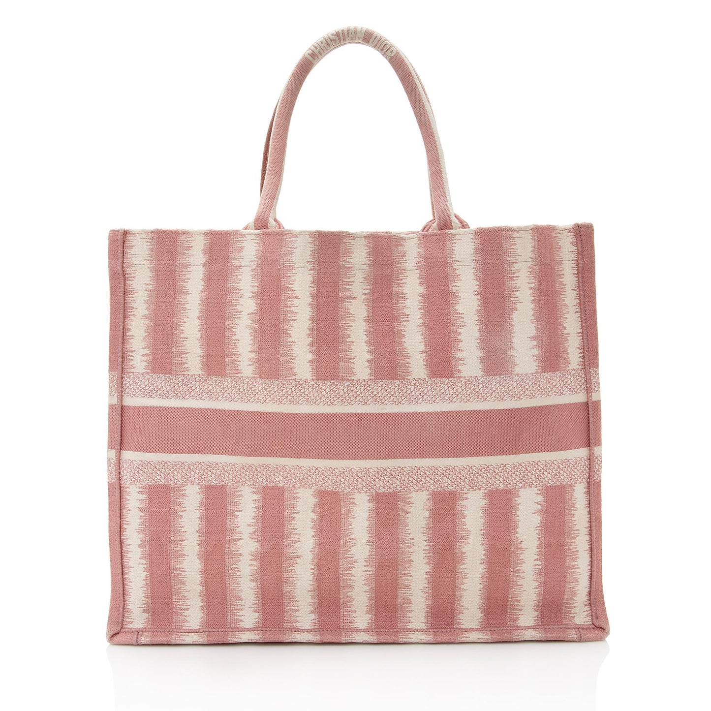 Dior Striped Book Tote Shf Embroidered Tote Bag