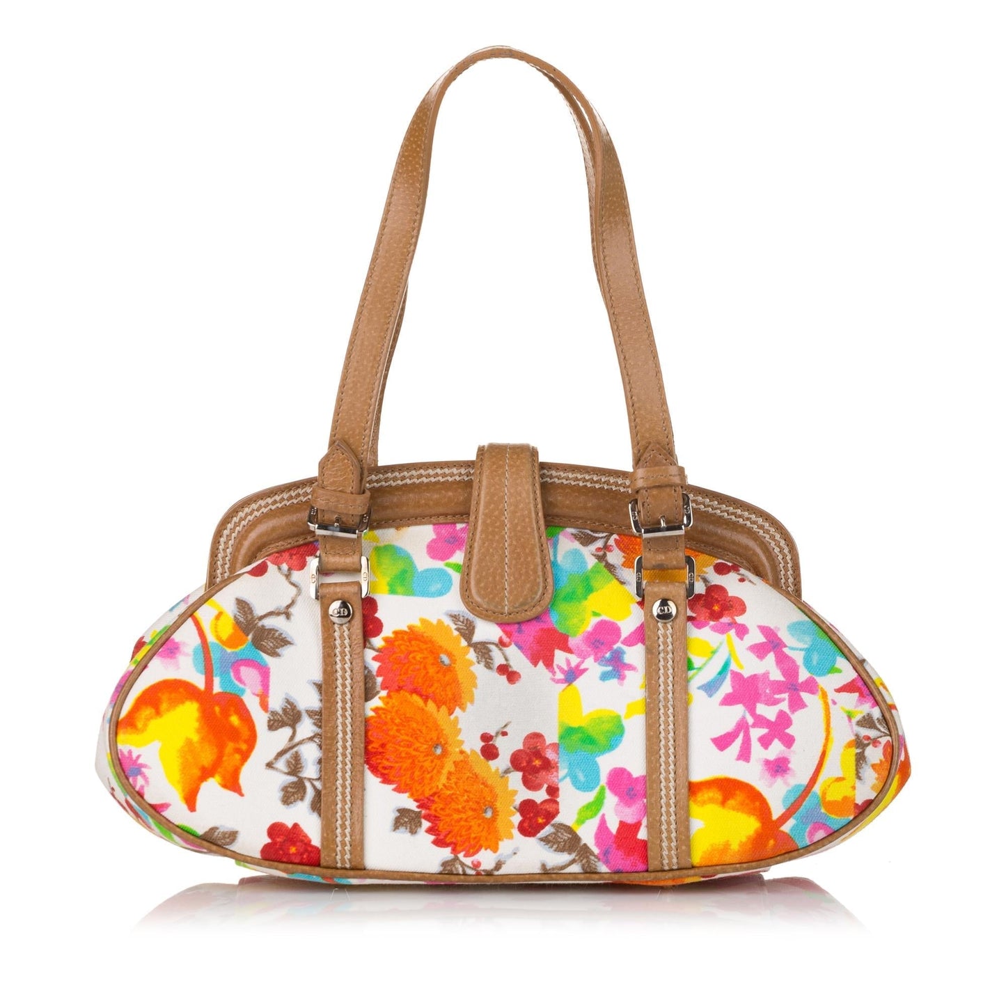 Dior Floral Detective Handbag Shg Canvas Satchel Bag