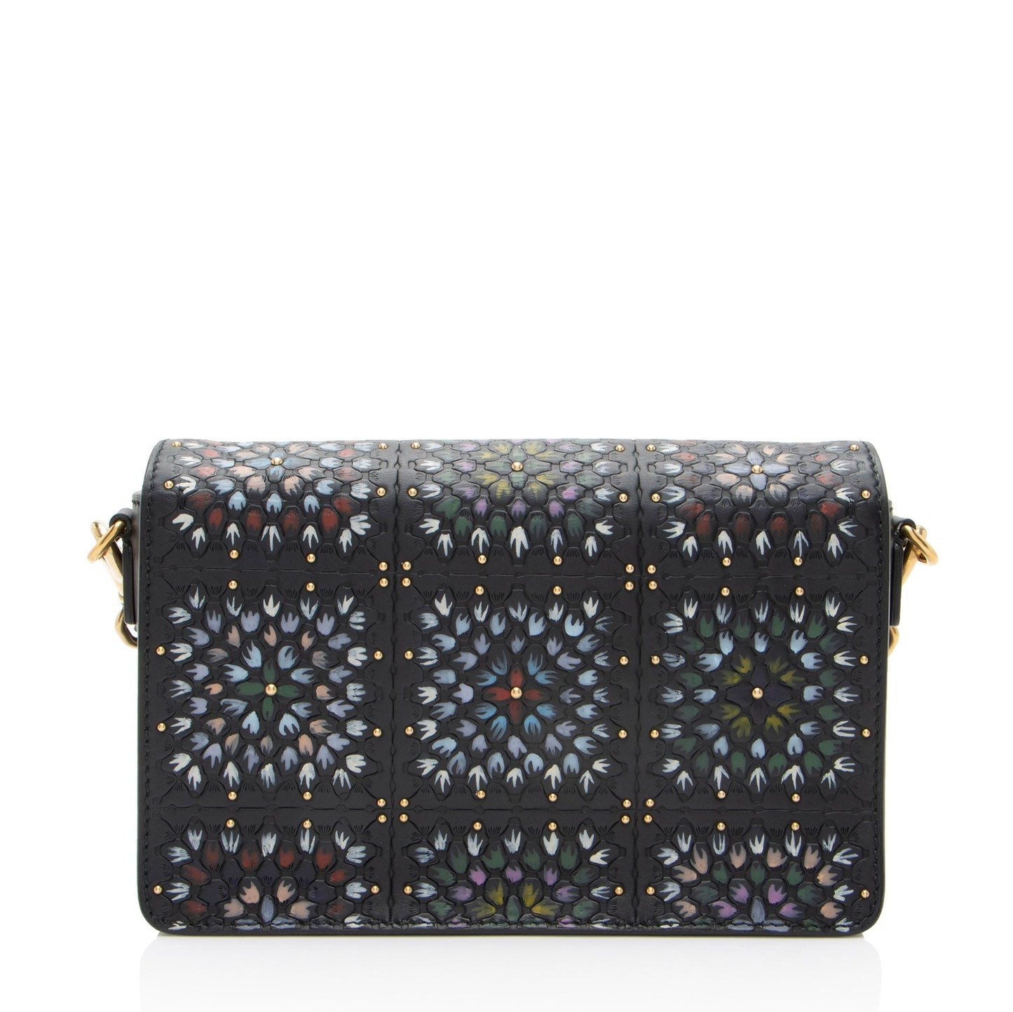 Dior Grained Calfskin Studded Floral Dio Evolution Bag Shf Flap Shoulder Bag