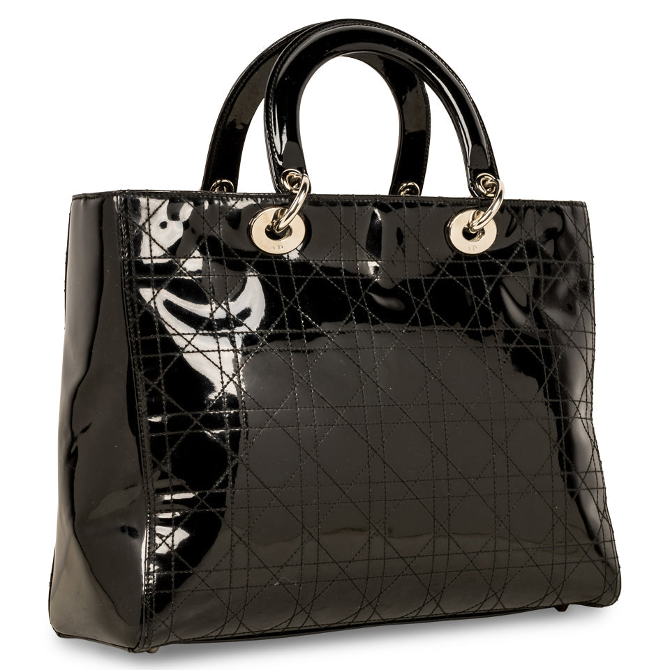 Dior Christian Lady Shoulder Bag Patent Large Dior Large Patent