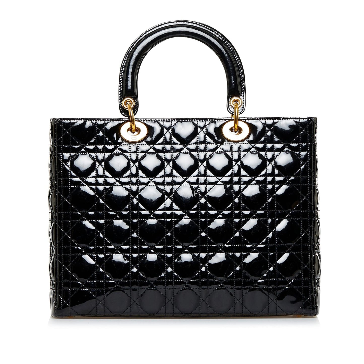 Dior Cannage Lady Shg Podolt Satchel Bag Patent Large