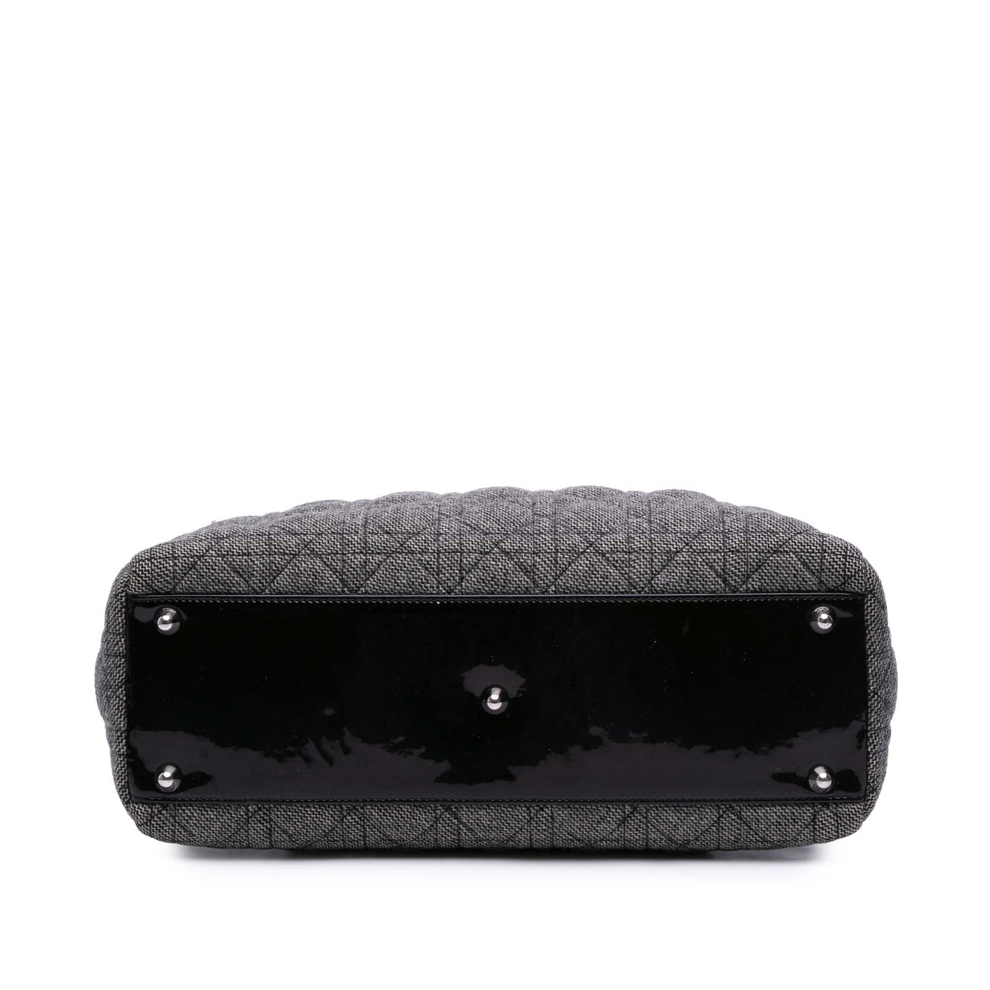 Dior Tweed Cannage Lady Satchel Bag Large