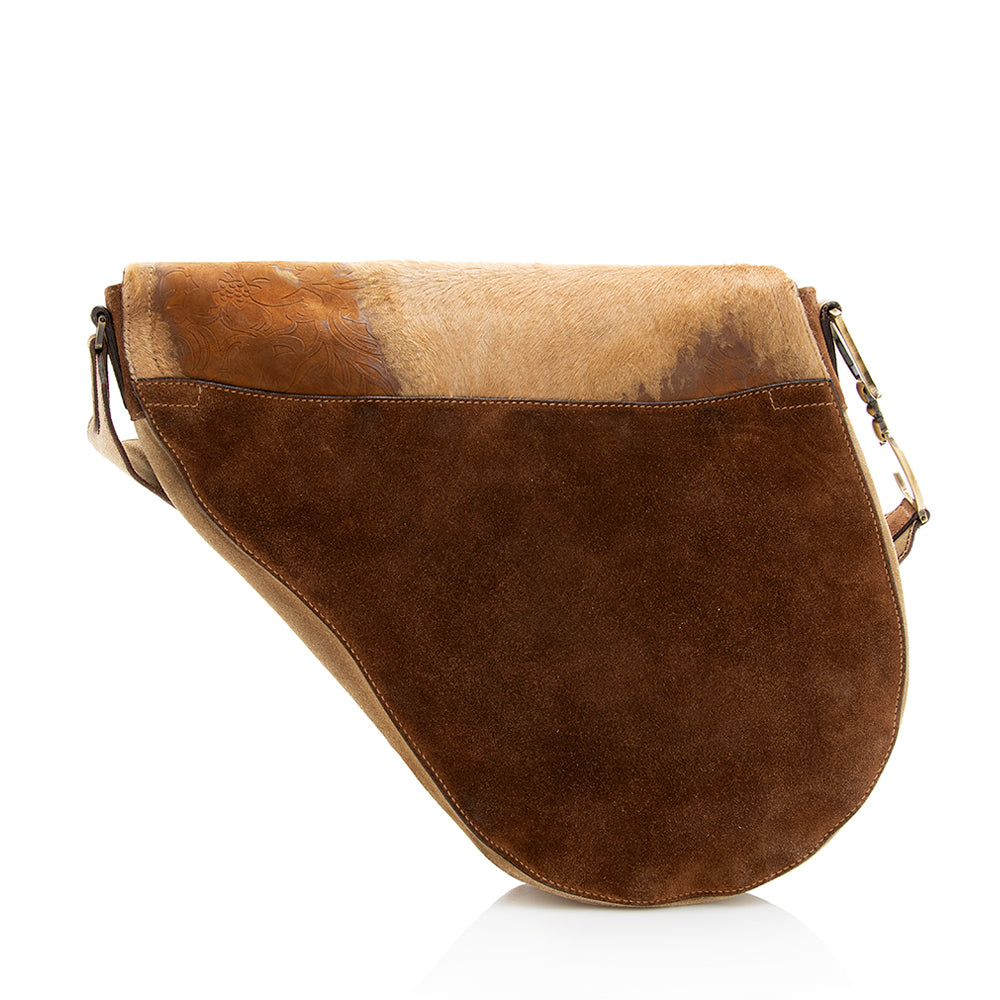 Dior Limited Edition Pony Hair Saddle Bag Shf Suede Shoulder Bag