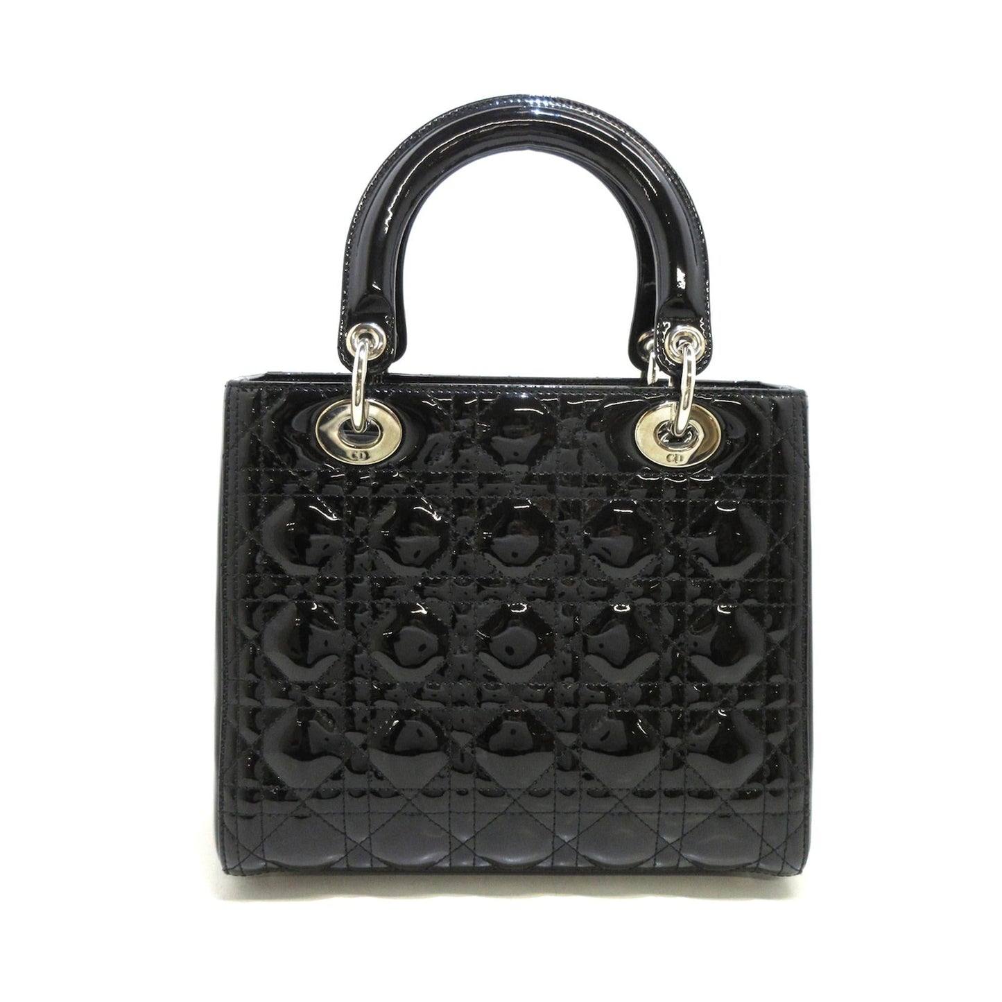 Dior Cannage Lady Shg P97Qda Satchel Bag Patent Medium