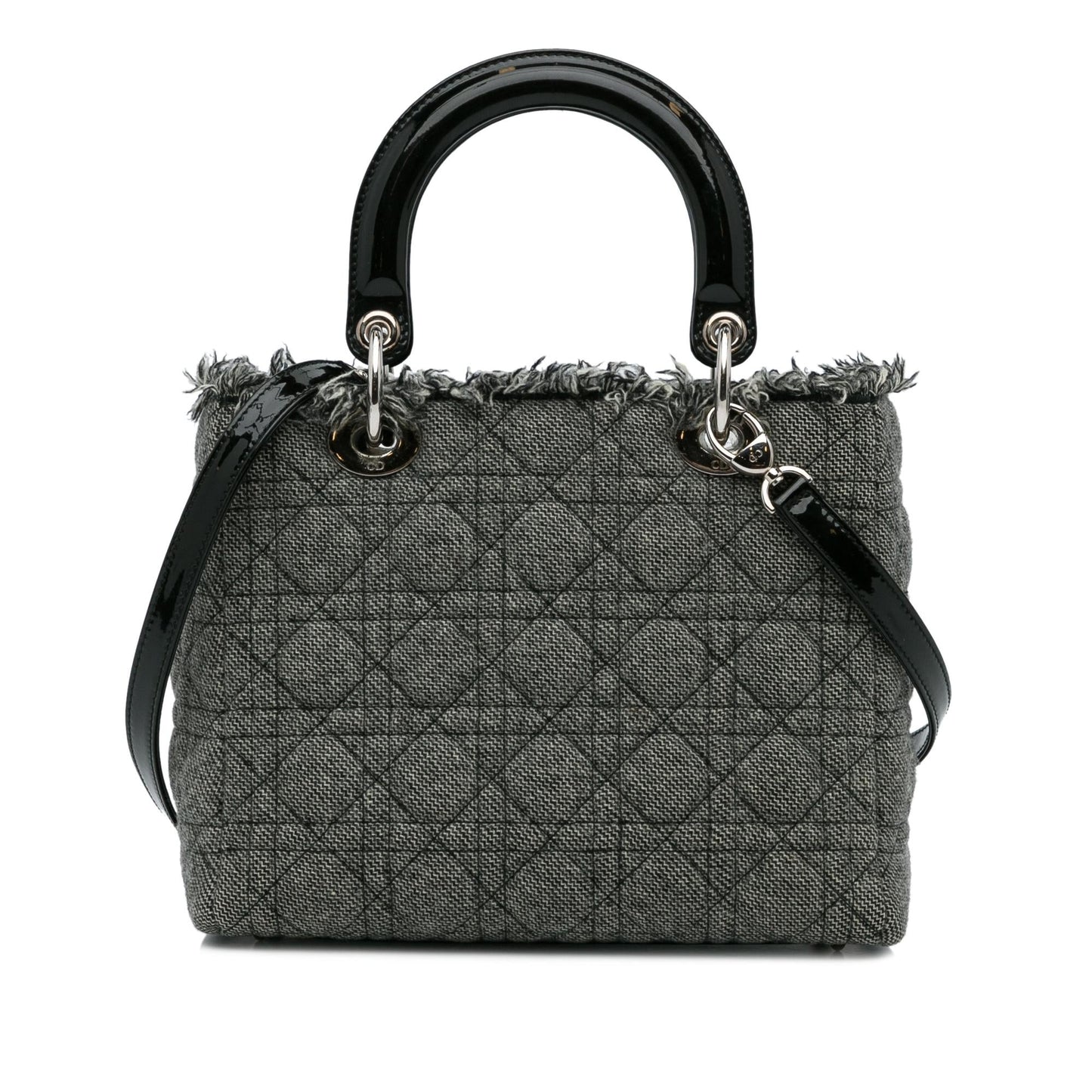 Dior Cannage Tweed Lady Shg 7Omg39 Satchel Bag Medium