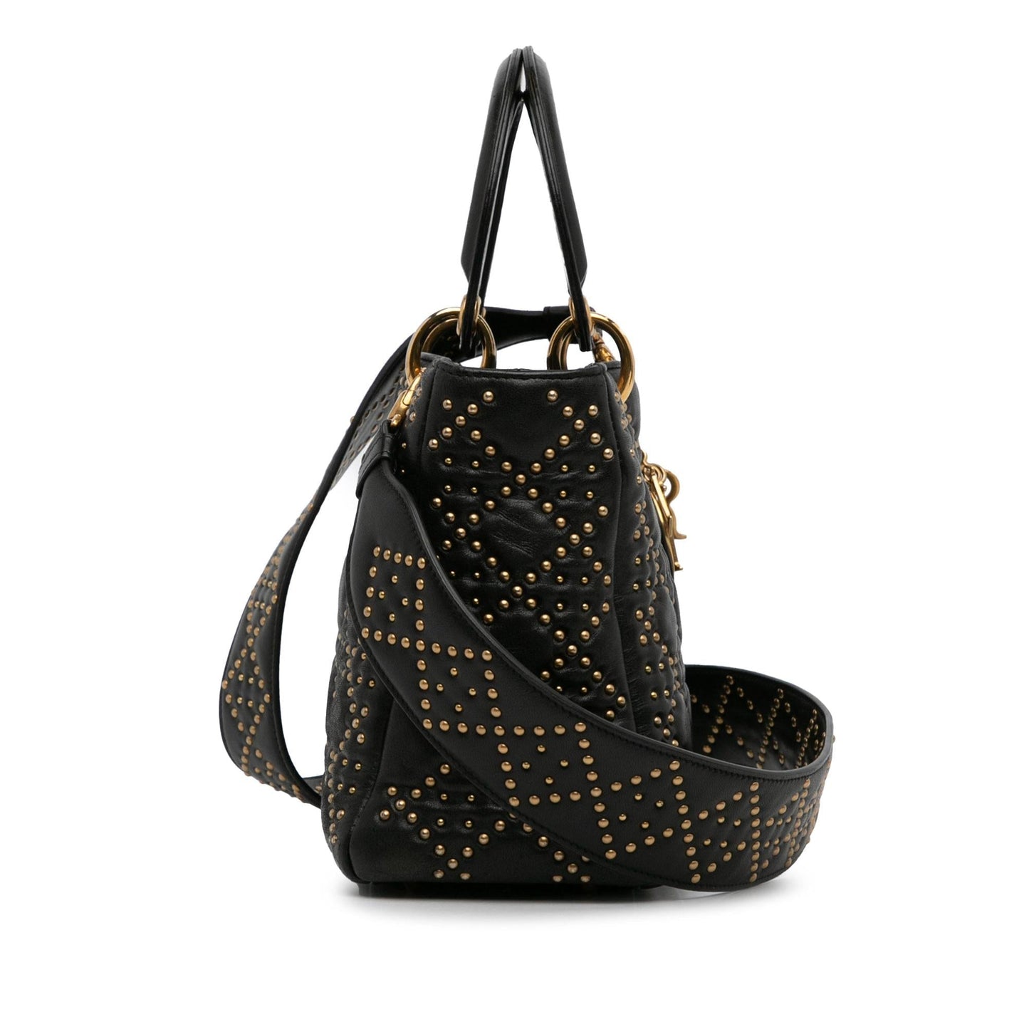 Dior Studded Lady Shg Oqfgf1 Satchel Bag Lambskin Medium