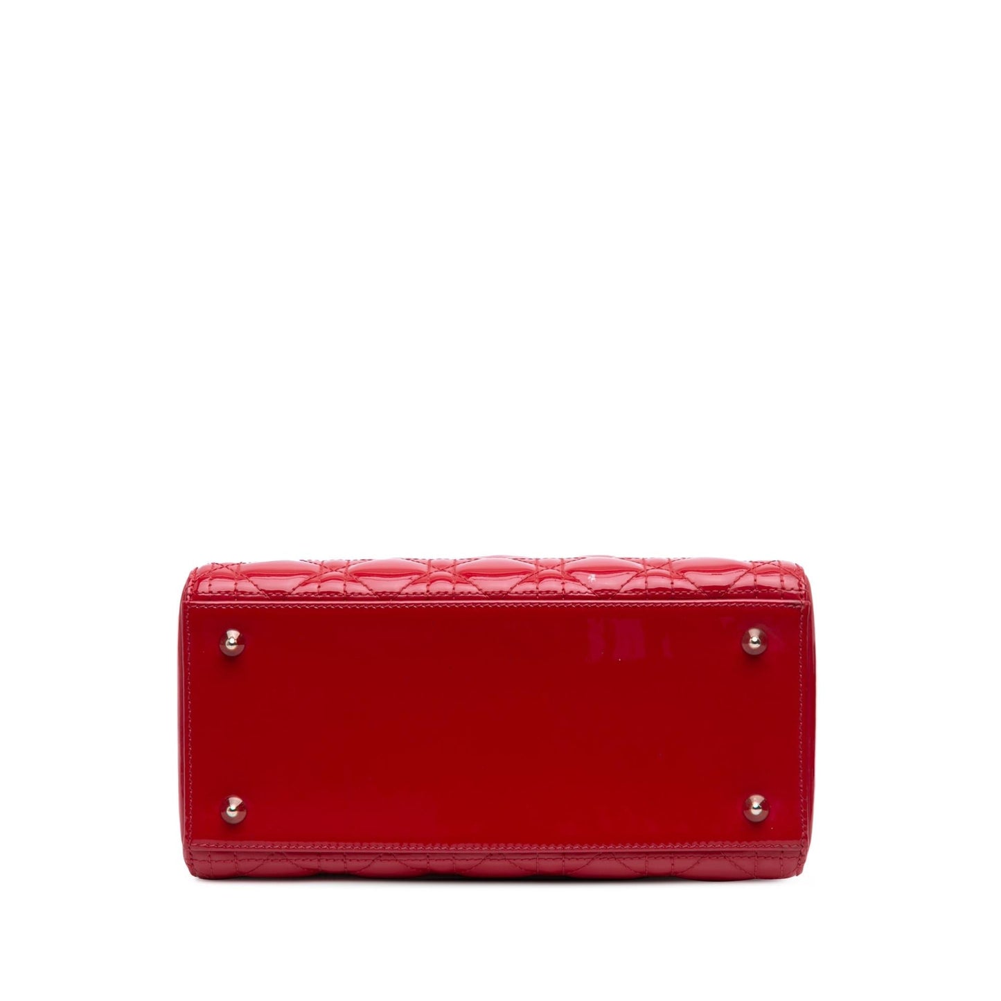 Dior Cannage Lady Satchel Bag Patent Medium Lady Dior 16