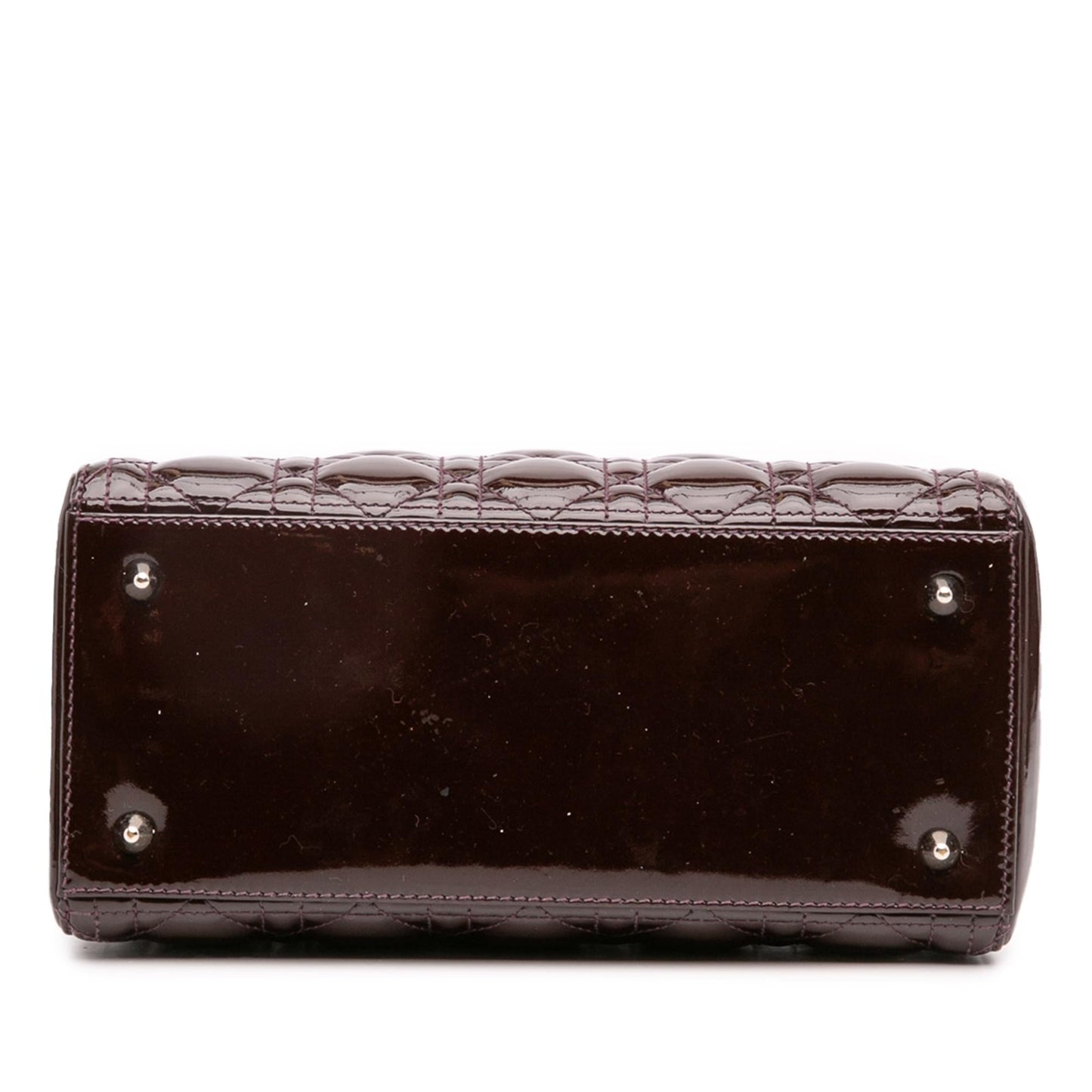 Dior Cannage Lady Satchel Bag Patent Medium Lady Dior 33