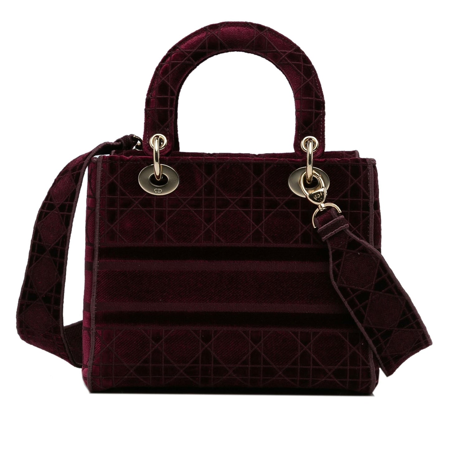 Dior Velvet Cannage Lady Lite Satchel Bag Medium D Lite 1