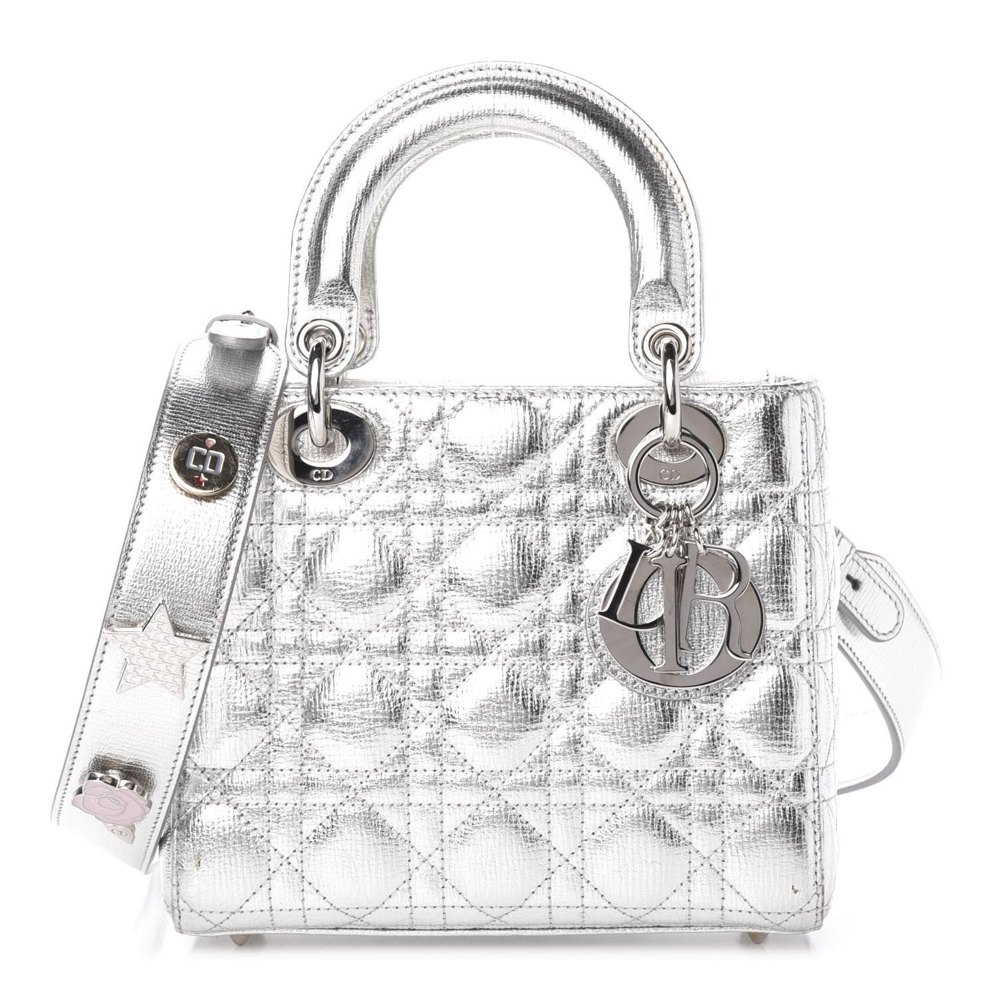 Dior Cannage Metallic Lady Bag Small Travel Bag