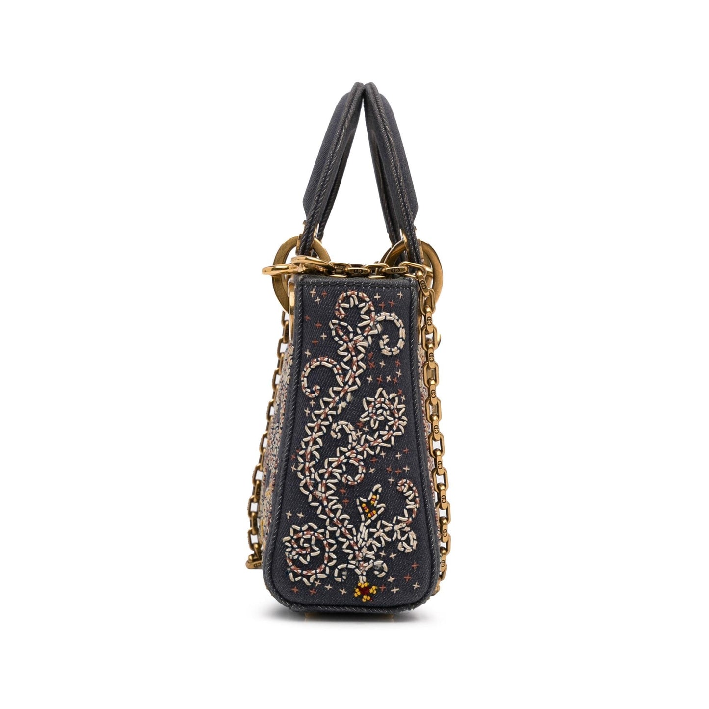Dior Lady Shg Esdcmm Shoulder Bag Denim Mini Embroidered