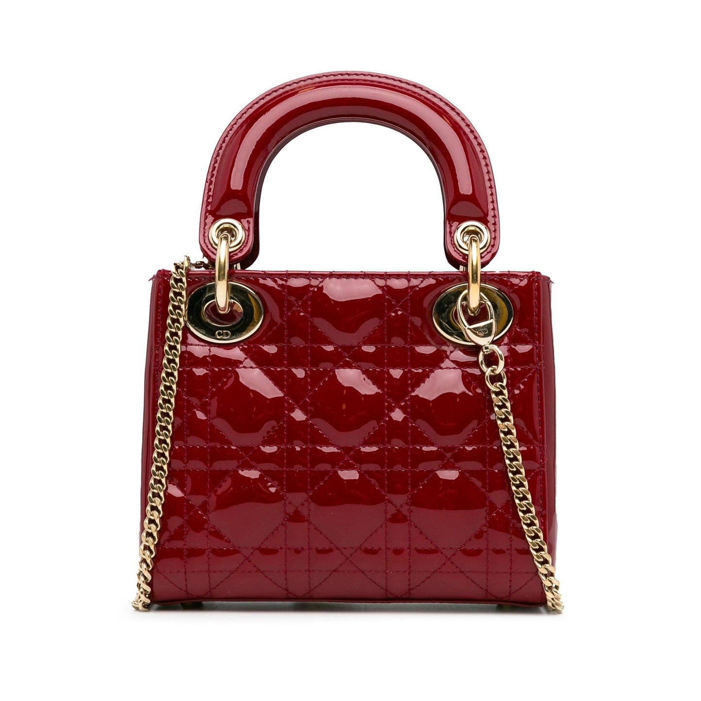 Dior Cannage Lady Shg Nahdcs Satchel Bag Patent Mini
