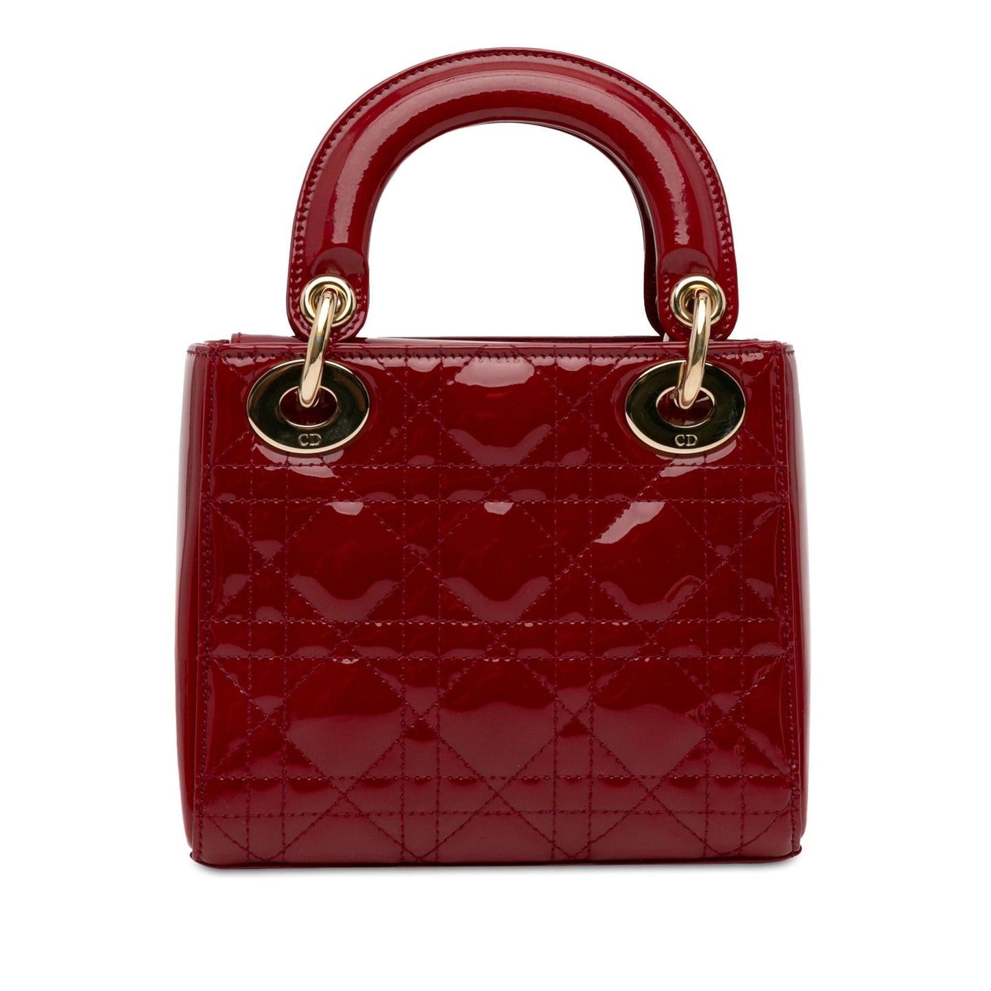 Dior Cannage Lady Shg Vbj1Up Satchel Bag Patent Mini