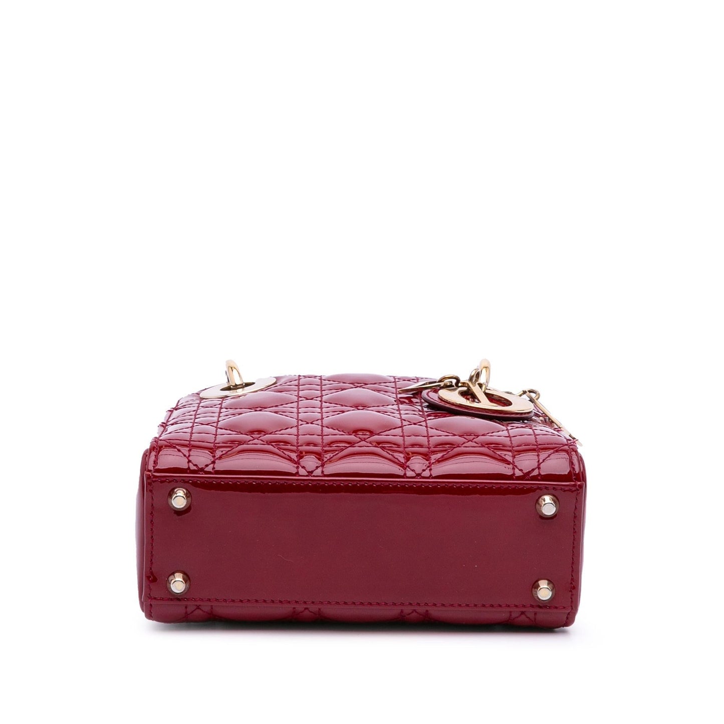 Dior Cannage Lady Satchel Bag Patent Mini Lady Dior 7