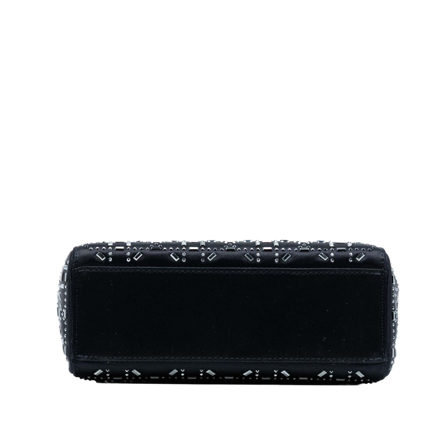 Dior Cannage Strass Crystal Embellished Lady Satchel Bag Satin Mini Lady Dior 5