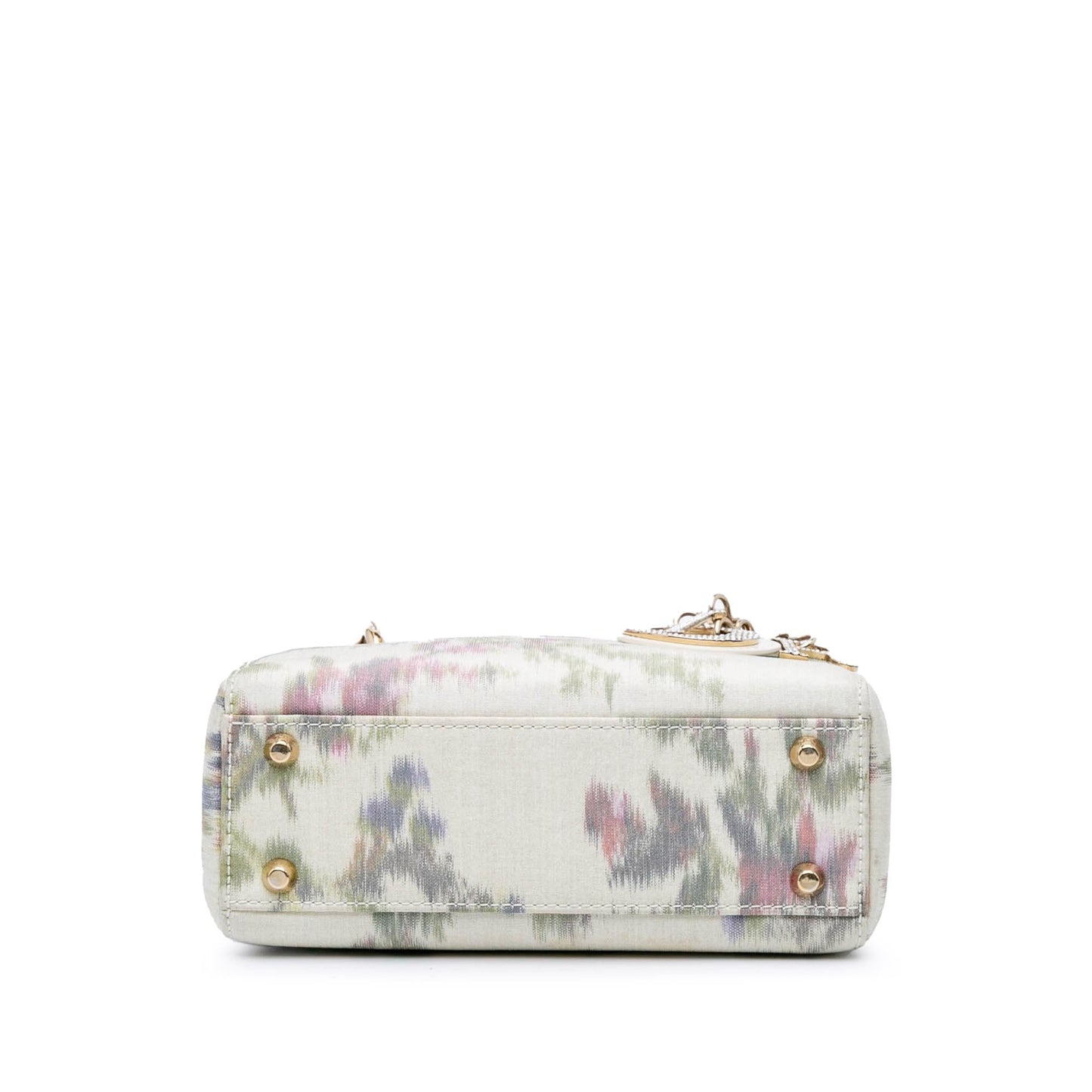 Dior Floral Crystal Lady Satchel Bag Satin Mini