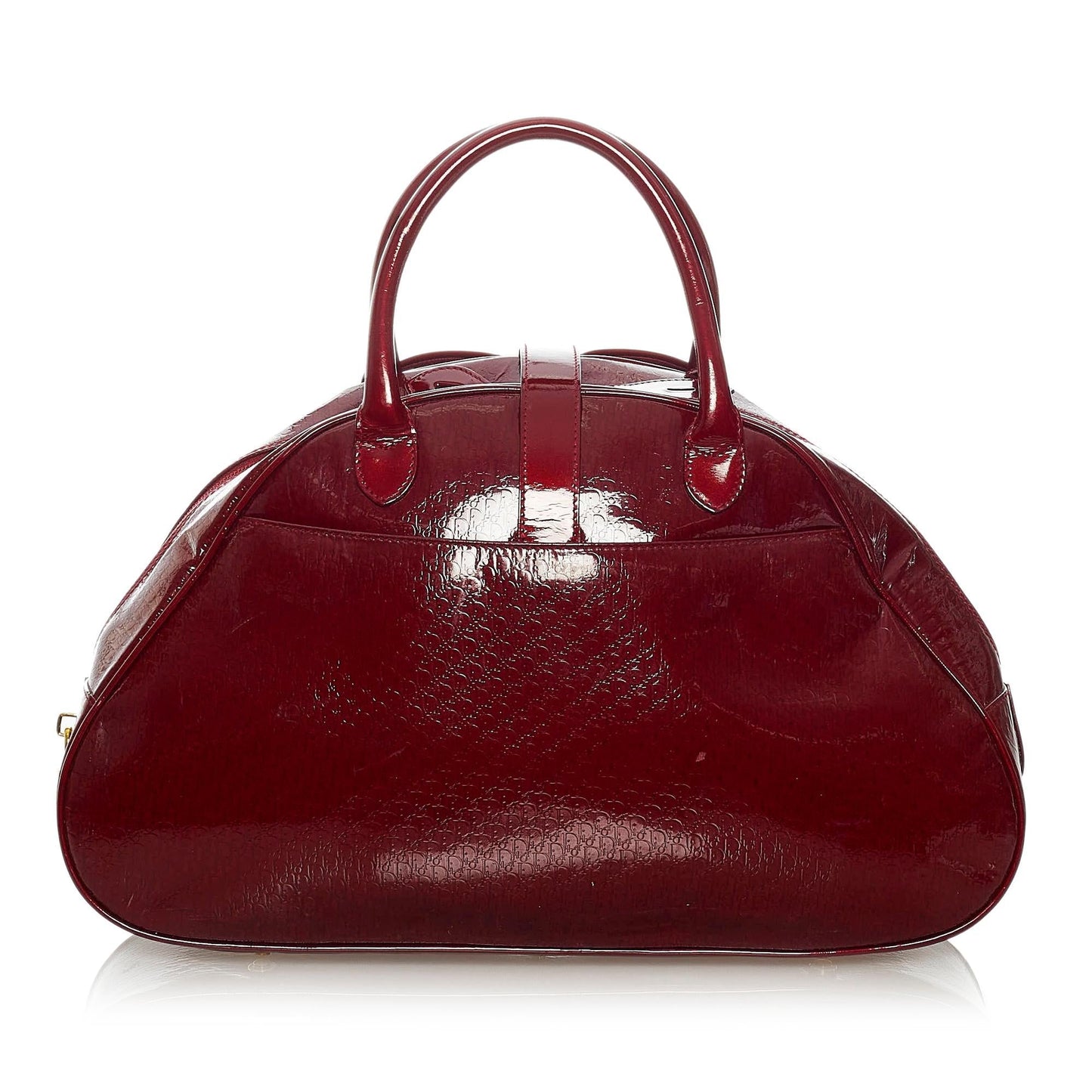 Dior Saddle Dome Handbag Shg Leather Patent Satchel Bag