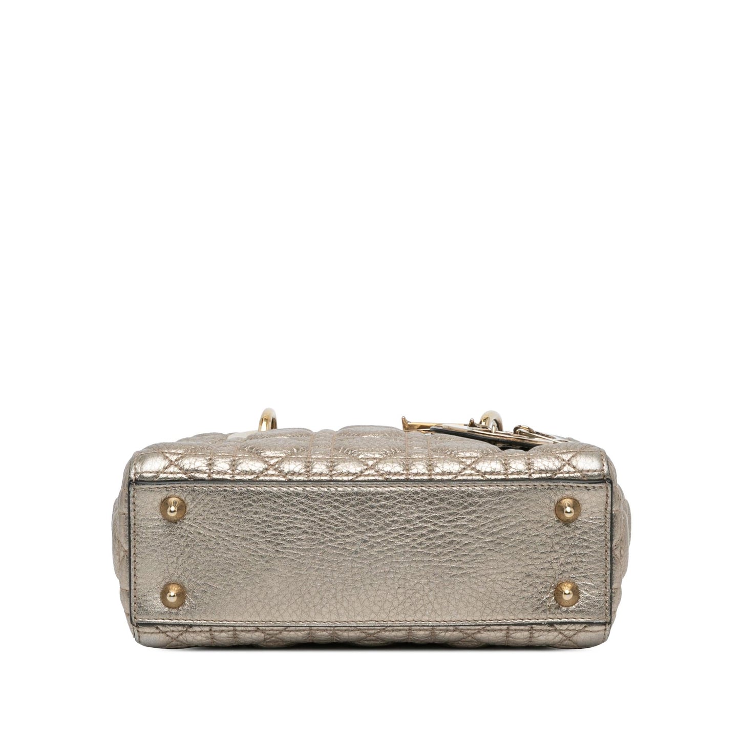 Dior Metallic Grained Calfskin Cannage Supple Lady Satchel Bag Small