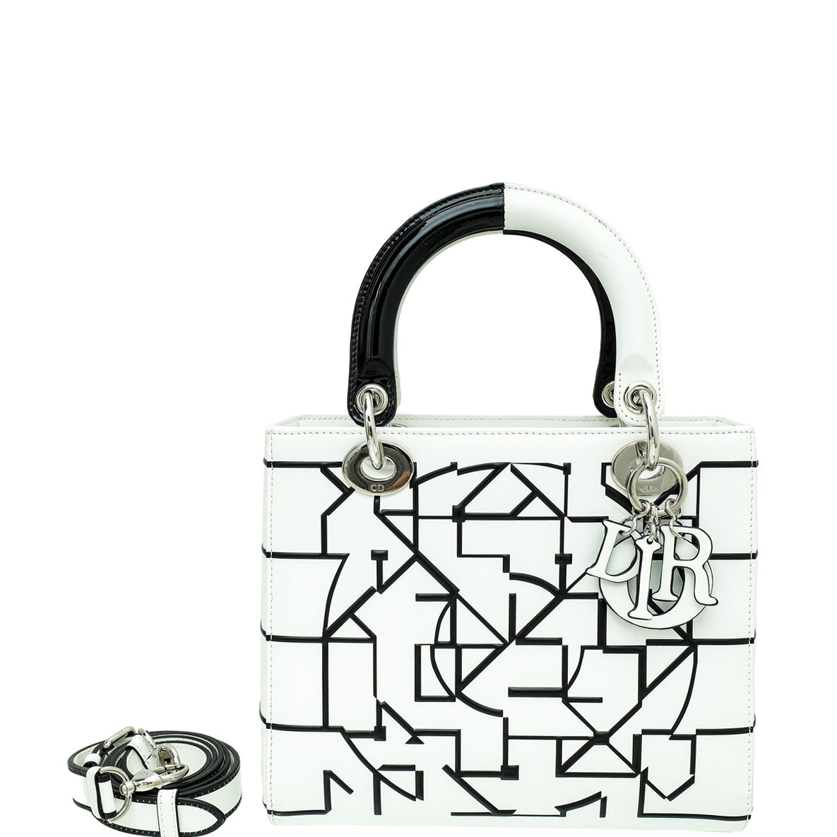 Dior Handbag Christian Bicolor Lady Eduardo Terrazas Bag Medium Shoulder Bag