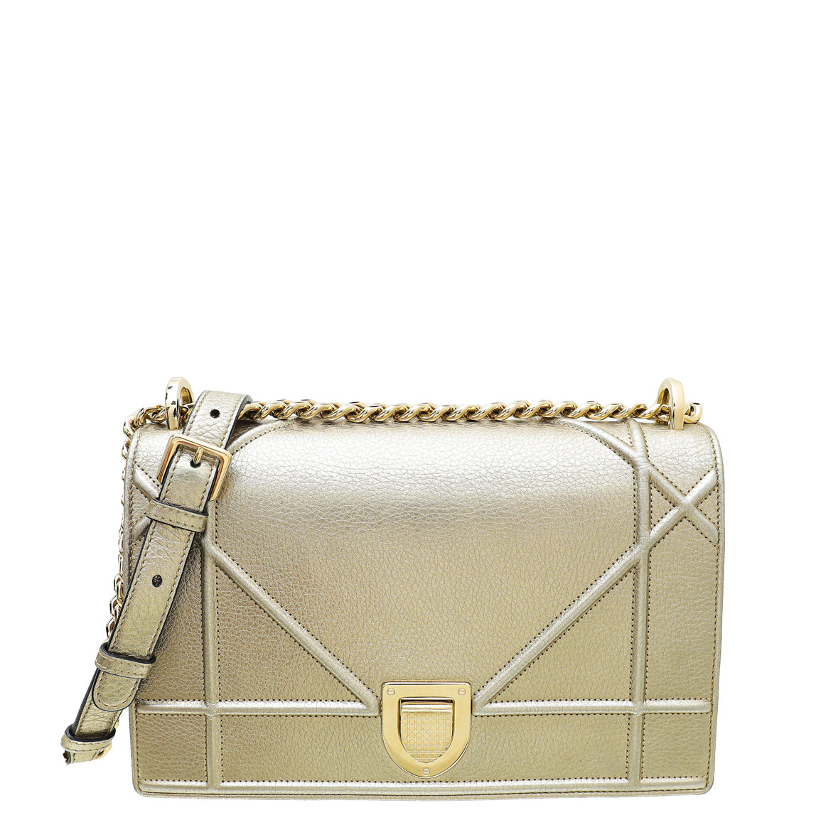 Dior Handbag Christian Metallic Champagne ama Bag Medium Shoulder Bag