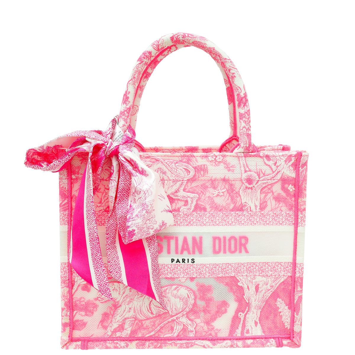 Dior Handbag Christian Bicolor Toile De Jouy Mesh Book Small Embroidered Tote Bag