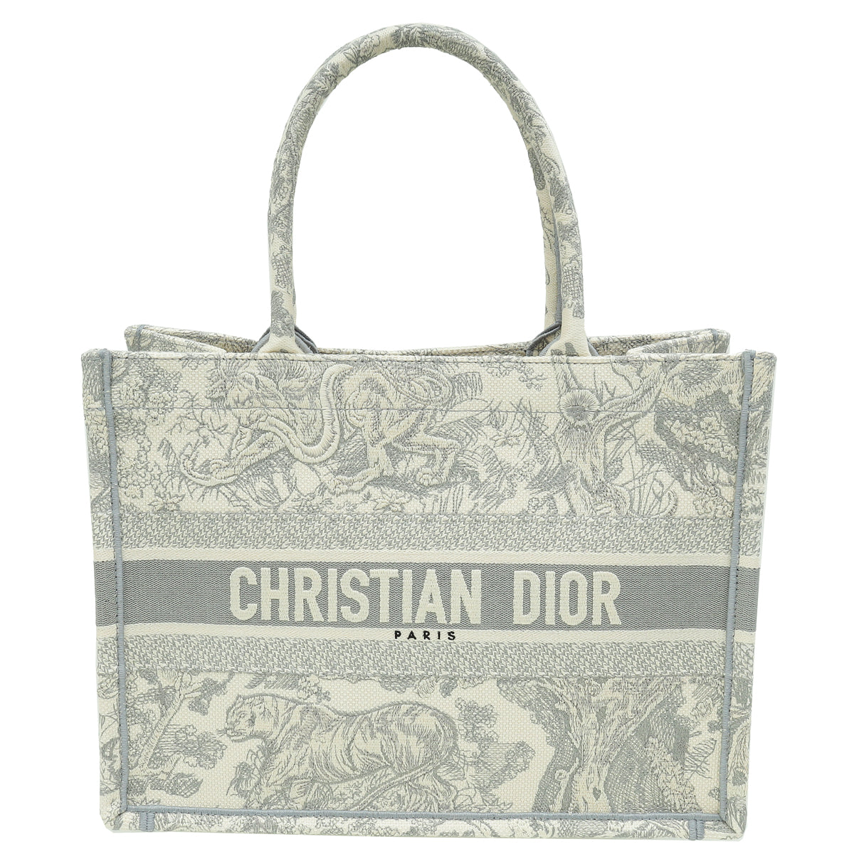 Dior Handbag Christian Grey Toile De Jouy Book Tote Gray Medium Tote Bag