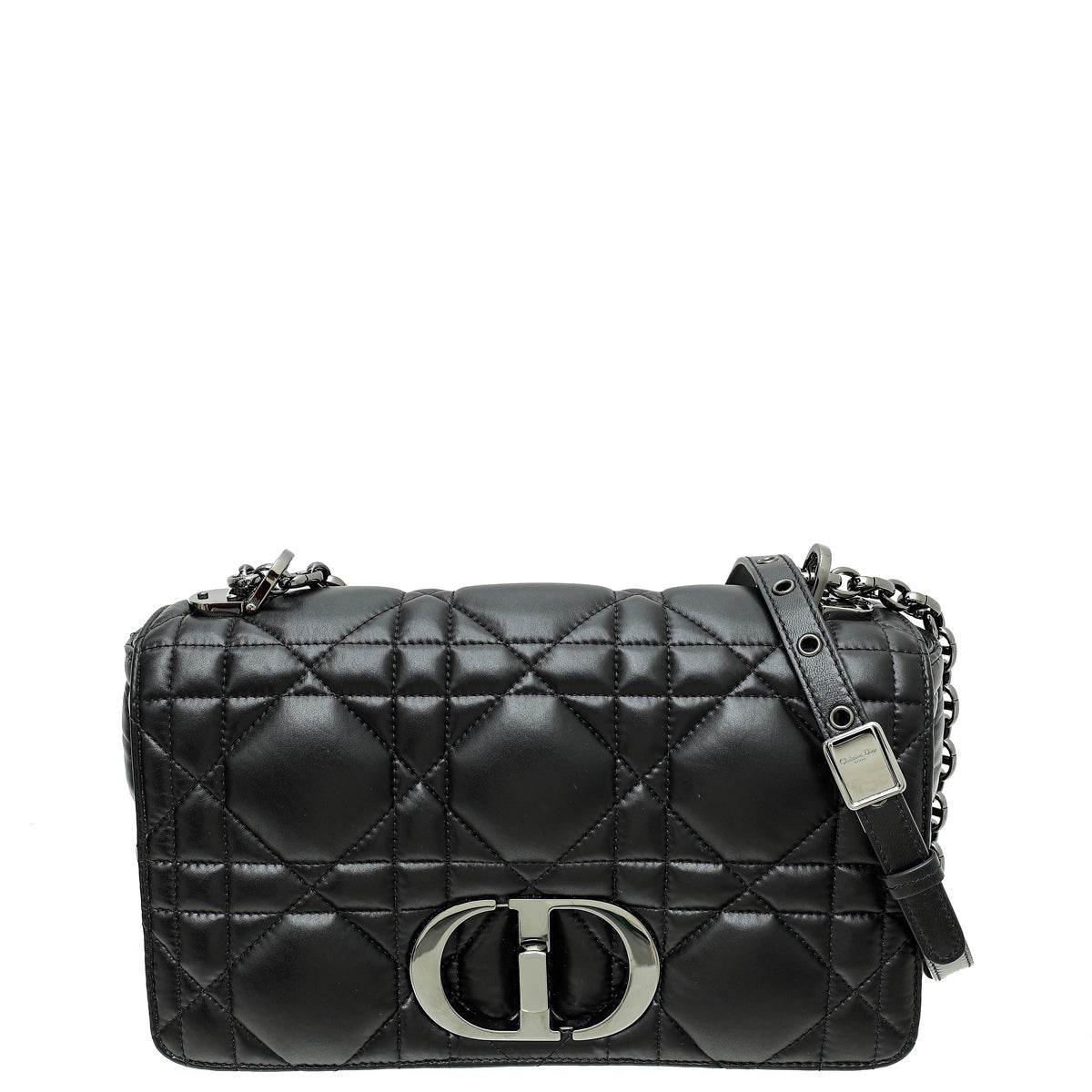 Dior Handbag Christian Caro Soft Cannage Shoulder Bag Black Large