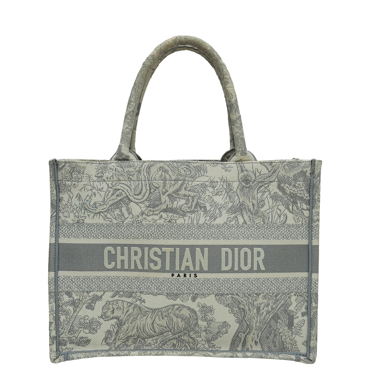 Dior Handbag Christian Grey Book Tote Toile De Jouy Gray Medium Tote Bag