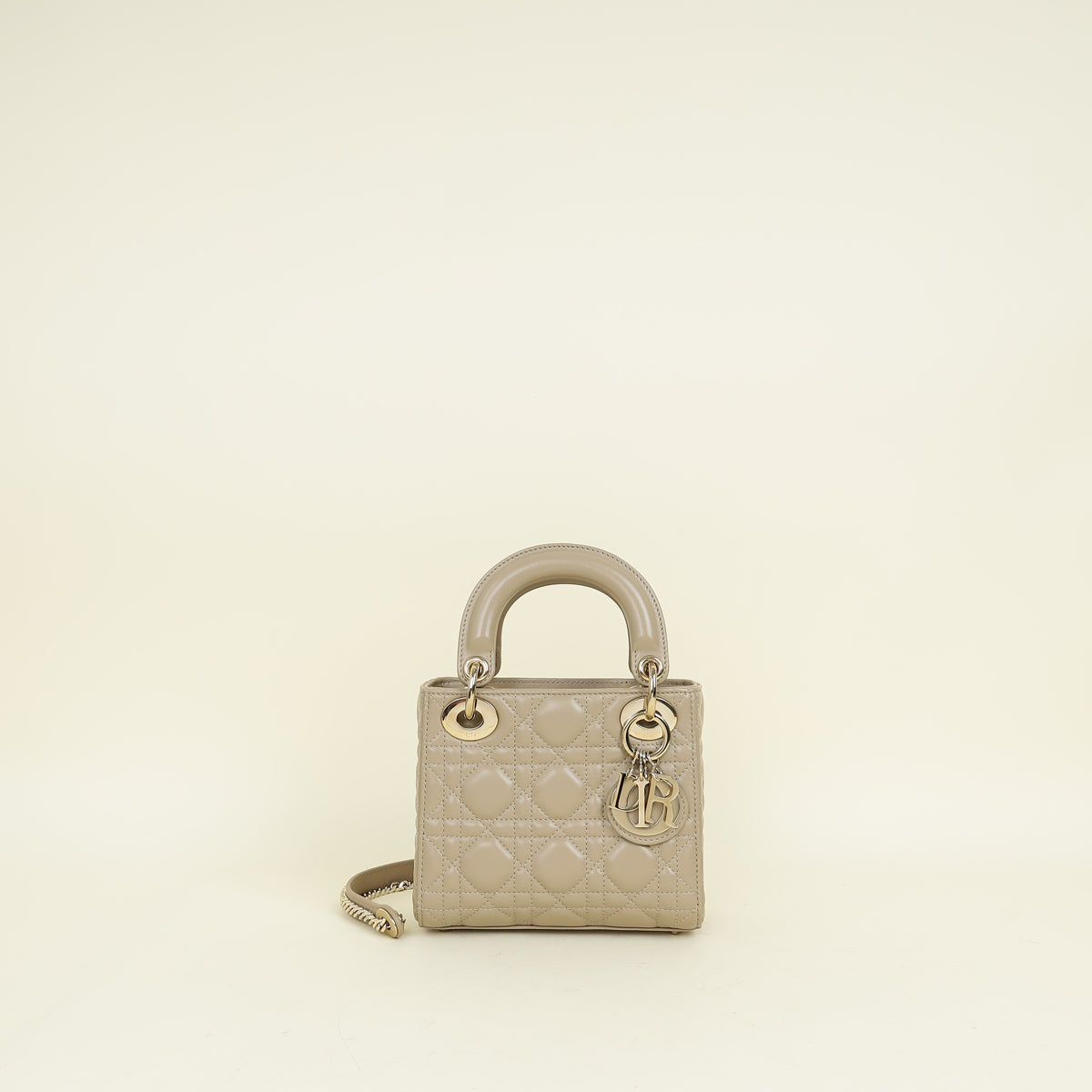 Dior Handbag Christian Lady Bag 4 Beige Mini Chain Shoulder Bag