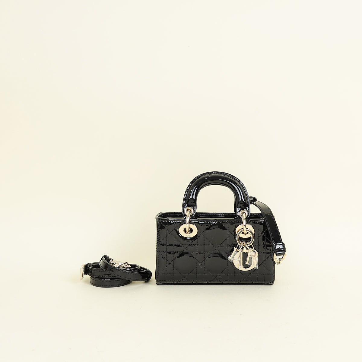 Dior Handbag Christian Lady D-joy Bag Black Micro Shoulder Bag