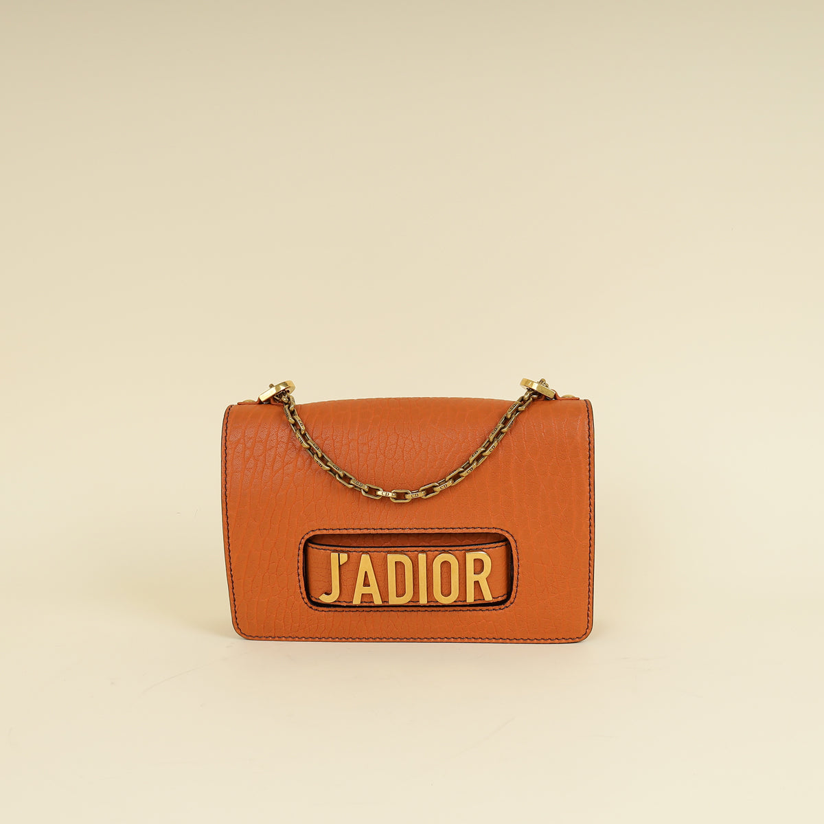 Dior Handbag Christian J'a Bag Orange Medium Chain Shoulder Bag