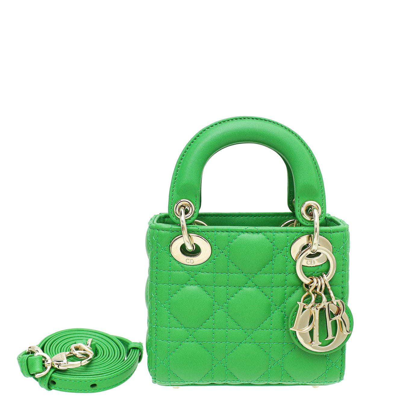 Dior Handbag Christian Lady Bag Green Micro Shoulder Bag