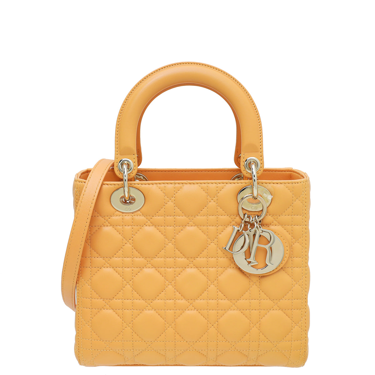 Dior Handbag Christian Apricot Lady Bag Medium Shoulder Bag