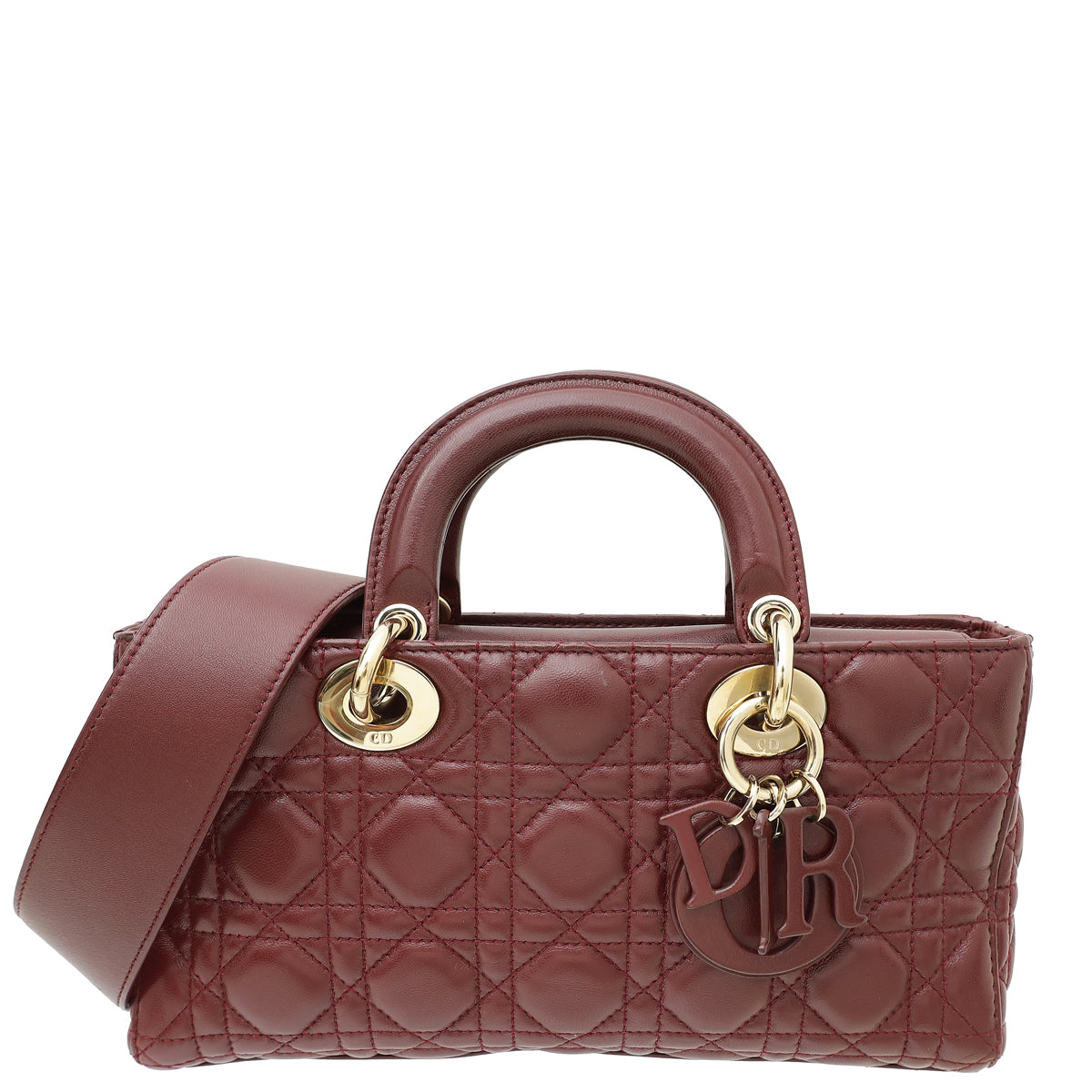 Dior Handbag Christian Burgundy Runway Bag Medium Shoulder Bag