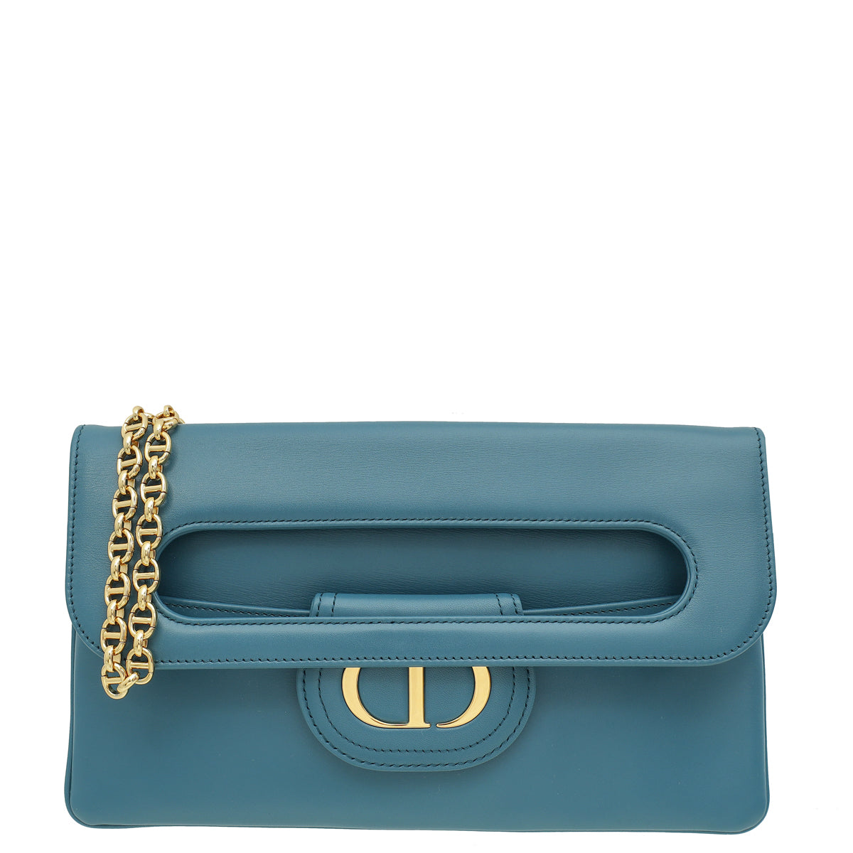 Dior Handbag Christian Indigo double Bag Blue Medium Chain Shoulder Bag