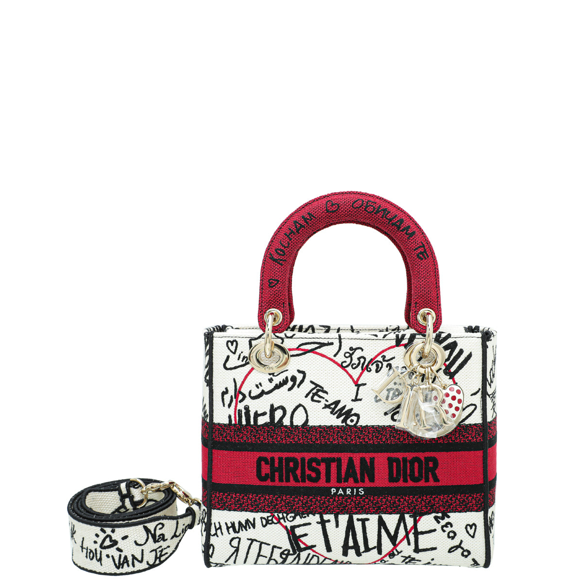 Dior Handbag Christian Lady D-Lite amour Graffiti Bag Multicolor Medium Shoulder Bag