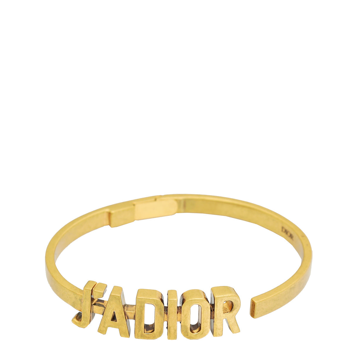 Dior Jewelry Christian Aged Finish J'A Cuff Bracelet Gold