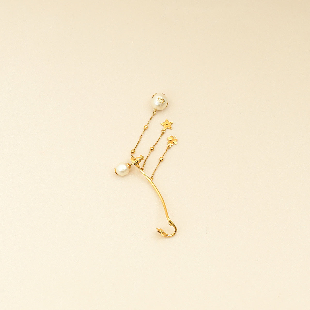 Dior Jewelry Christian Finish Single Pearl Perles De Desir Gold