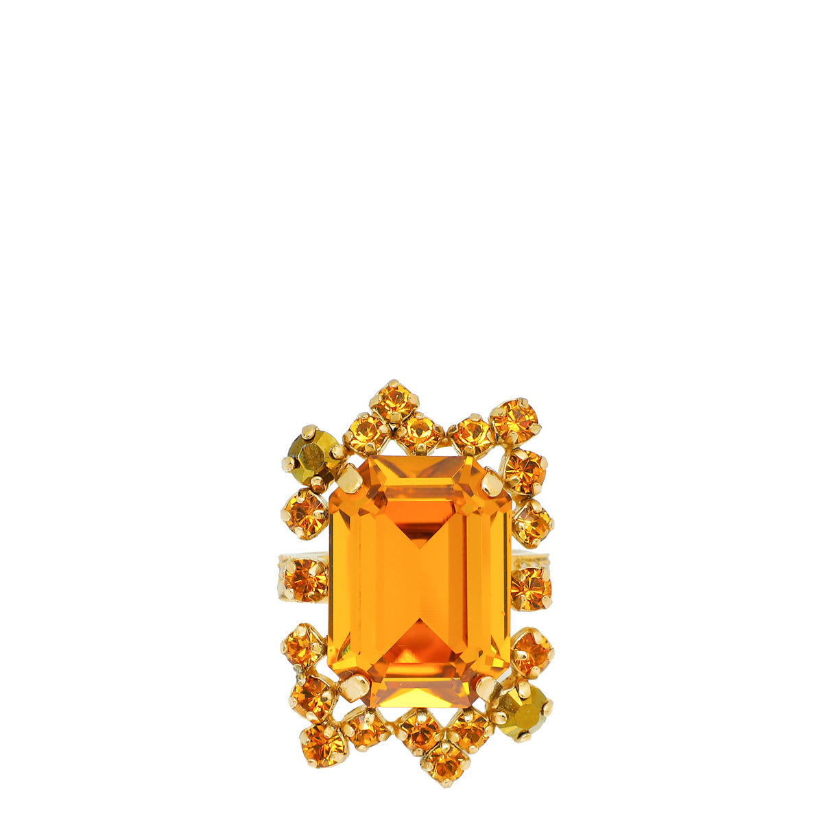 Dior Jewelry Christian Miss Crystal Ring 6 52 Yellow
