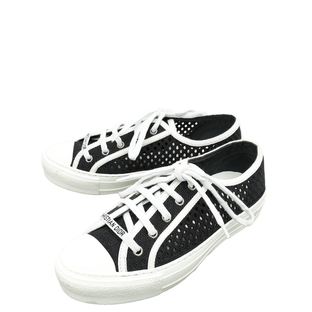 Dior Shoe Christian Walk'n Mesh Low Top Sneakers 37.5 Black Shoes