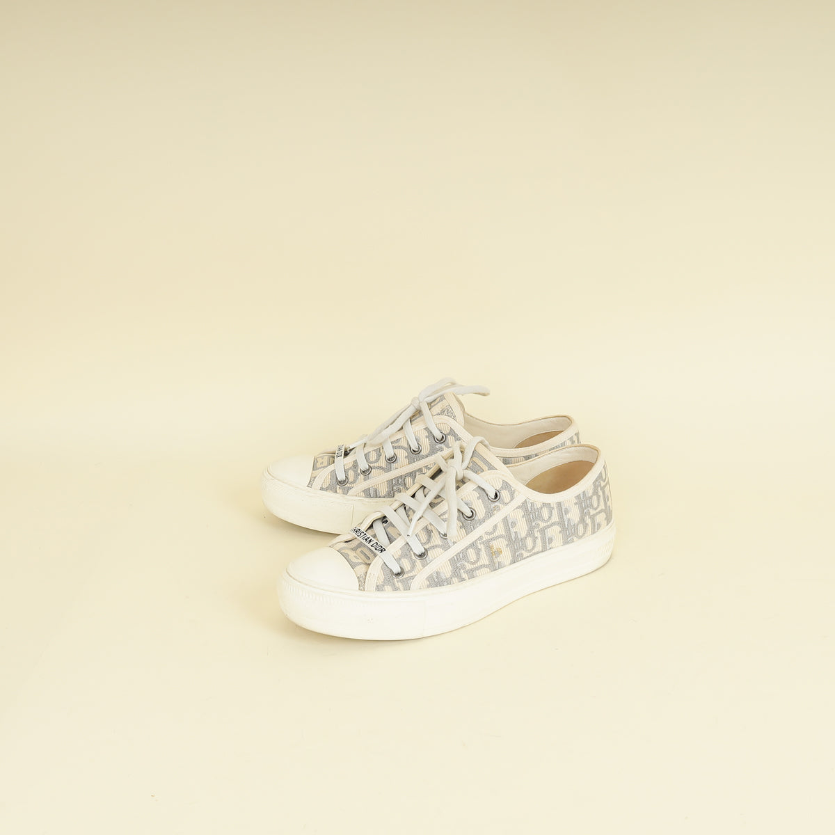 Dior Shoe Christian Grey Oblique Walk'n' Sneaker 39.5 Gray Shoes