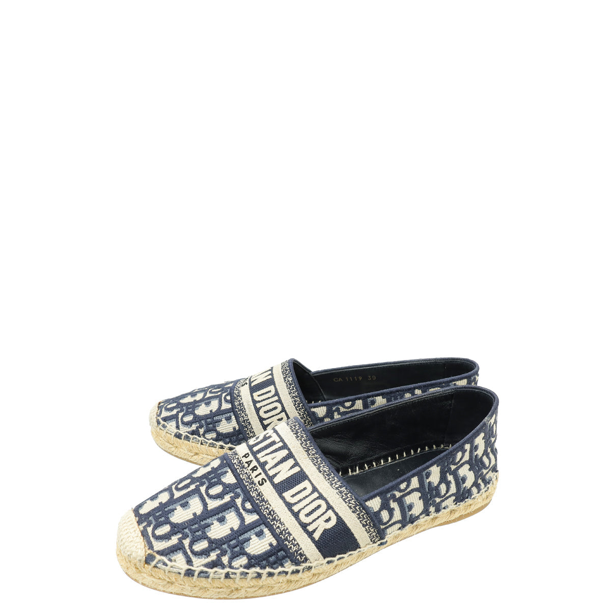 Dior Shoe Christian Deep Oblique Granville Espadrille 39 Blue Shoes