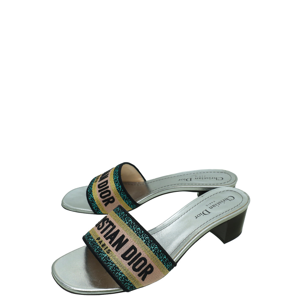 Dior Shoe Christian Dway Mules 39 Multicolor Embroidered Shoes