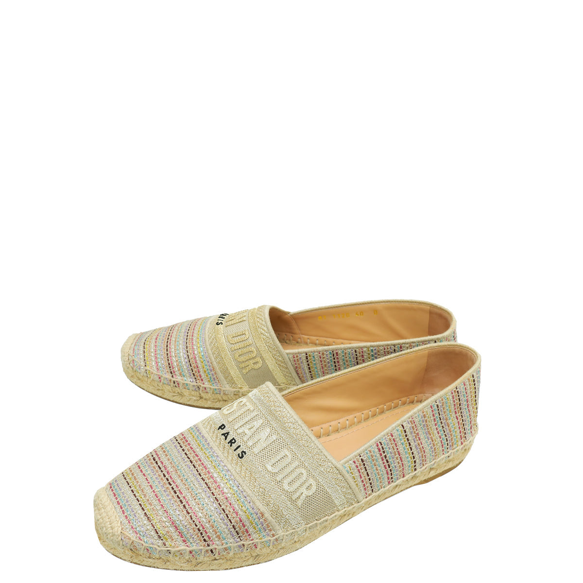 Dior Shoe Christian Metallic Romance Lurex Technical Granville Espadrille Beige Shoes