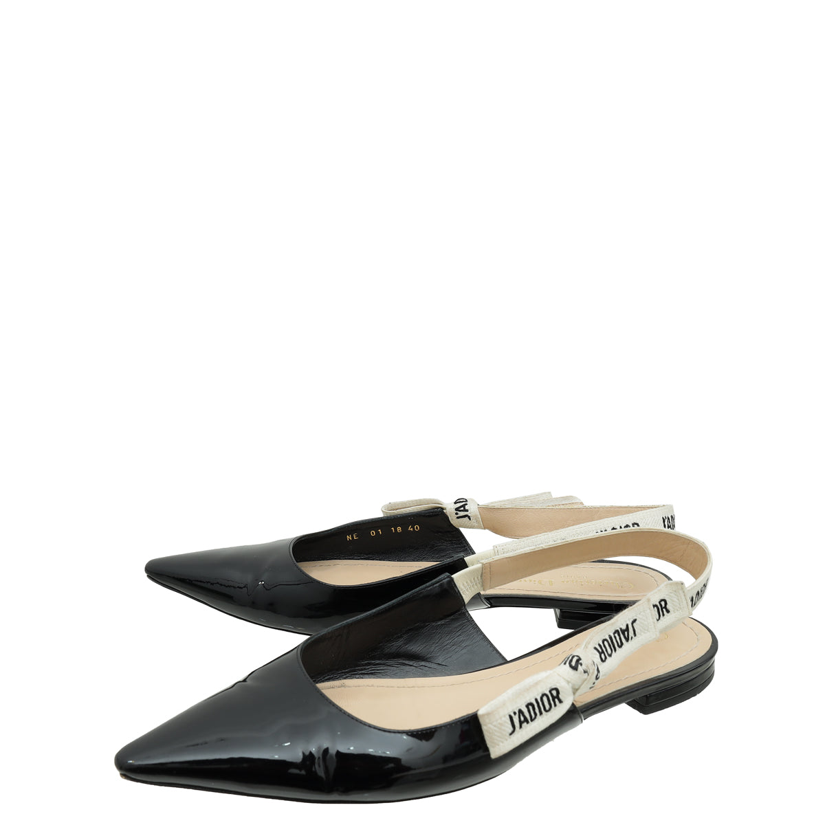 Dior Sling Bag Christian J'A Slingback Flat 40 Black Shoes