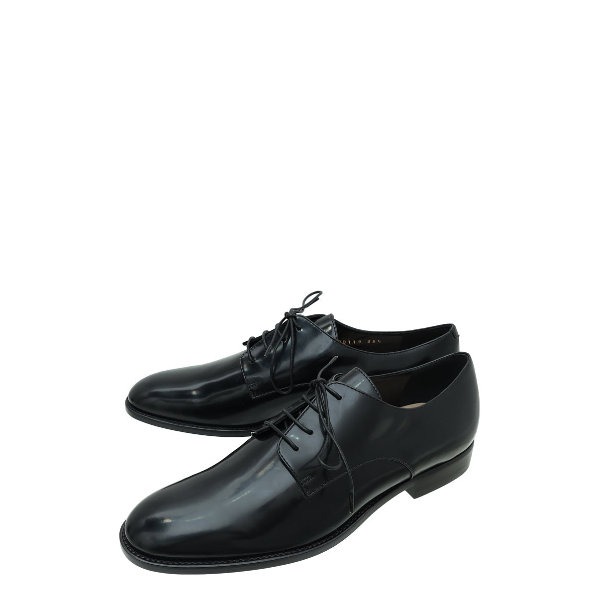 Dior Shoe Christian Polished Derby s 38.5 Black Shoes