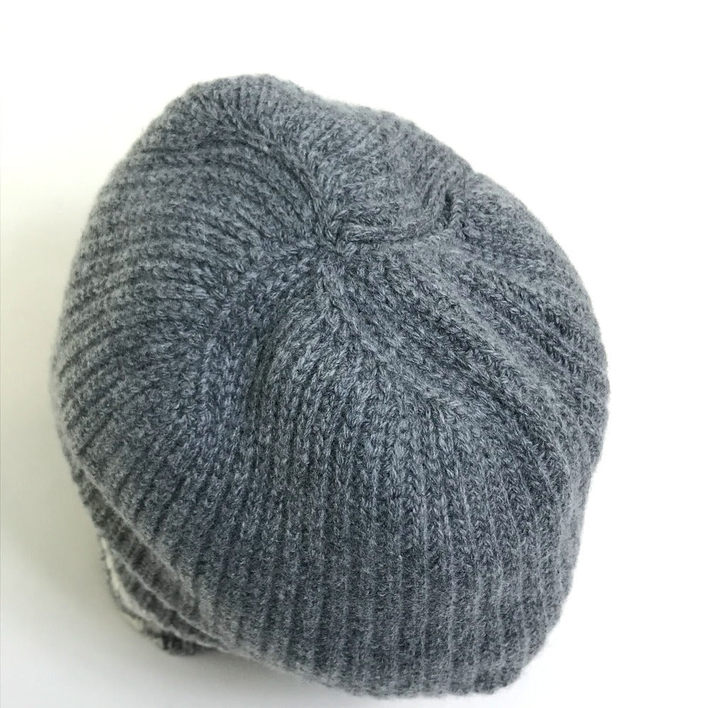 Dior Christian Knit Hat Wool Cashmere Gray D White Logo Travel Bag